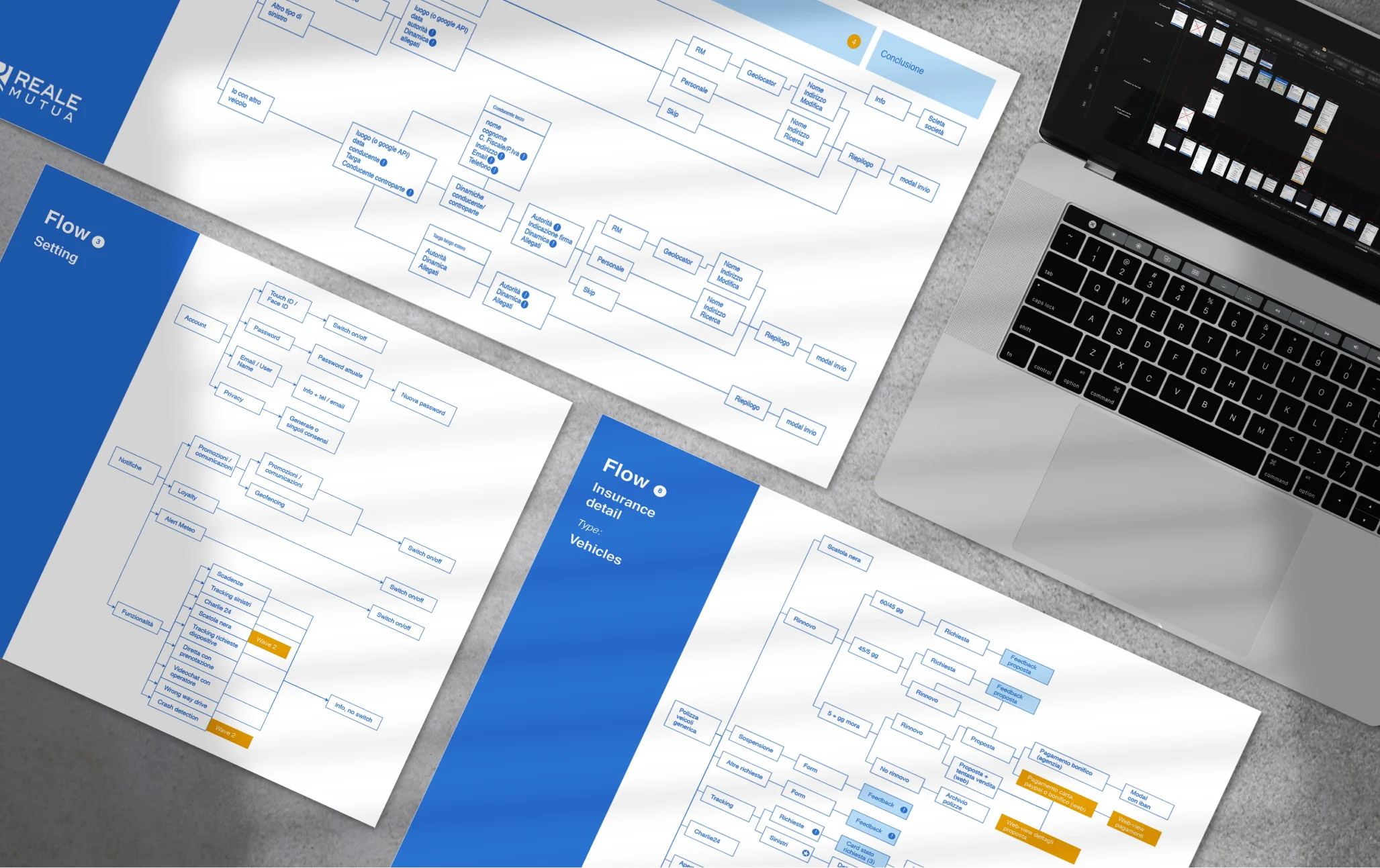 Information architecture of the Reale Mutua app